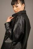 Alice Faux Leather Shirt With Pockets - Little Black Pistol