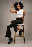 Amal Split Flared Trousers - Little Black Pistol