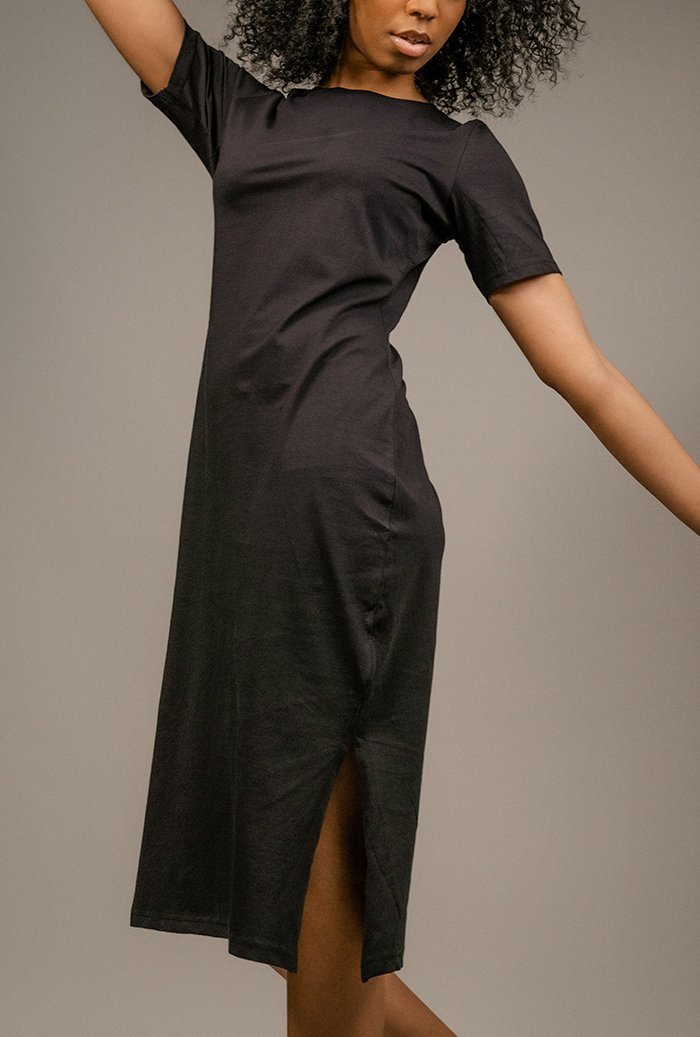 T shirt dress with split hotsell