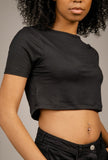 Cher Cropped Crew Neck T-shirt - Little Black Pistol