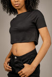 Cher Cropped Crew Neck T-shirt - Little Black Pistol