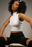 Elsa High Neck Cropped Top - Little Black Pistol