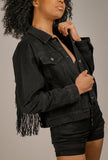 Emmeline Tassel Denim Jacket - Little Black Pistol