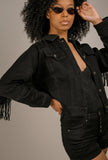 Emmeline Tassel Denim Jacket - Little Black Pistol