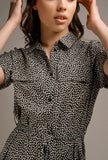 Florence Leaf Printed Shirt Dress - Little Black Pistol