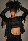Grace Faux Suede Tassel Jacket - Little Black Pistol