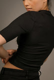 Joanne High Neck Ribbed Top - Little Black Pistol