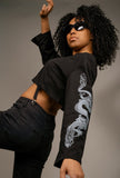 Junko Dragon Cropped Strap Top - Little Black Pistol