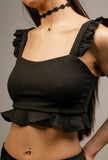 Kylie Pleated Flirty Top - Little Black Pistol