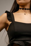 Kylie Pleated Flirty Top - Little Black Pistol