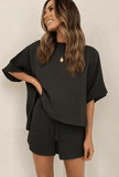 Louisa Loungewear Co-ord Set With Shorts - Little Black Pistol