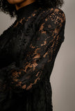 Monica Lace High Neck Dress - Little Black Pistol