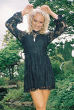 Monica Lace High Neck Dress - Little Black Pistol