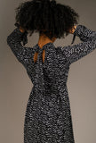 Nadia Printed Tie Midaxi Dress - Little Black Pistol
