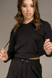 Serena Lightweight Cropped Hoodie - Little Black Pistol