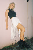 Stevie Tassel Shorts in White - Little Black Pistol