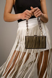 Stevie Tassel Shorts in White - Little Black Pistol