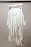 Stevie Tassel Shorts in White - Little Black Pistol