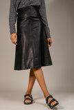 Toni Faux Leather Midi Skirt - Little Black Pistol